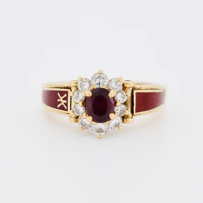 korloff bague enamel or rubis