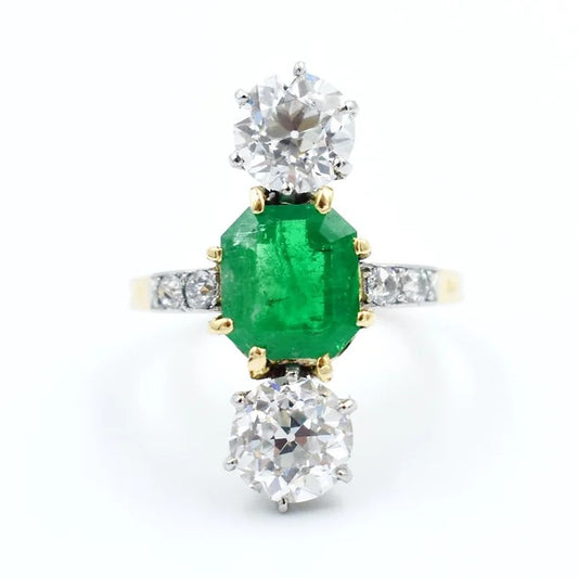 mellerio bague trilogie emeraude diamants